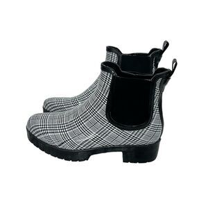 JEFFREY CAMPBELL Platform Lug Houndstooth Chelsea Chunky Heel Boots
